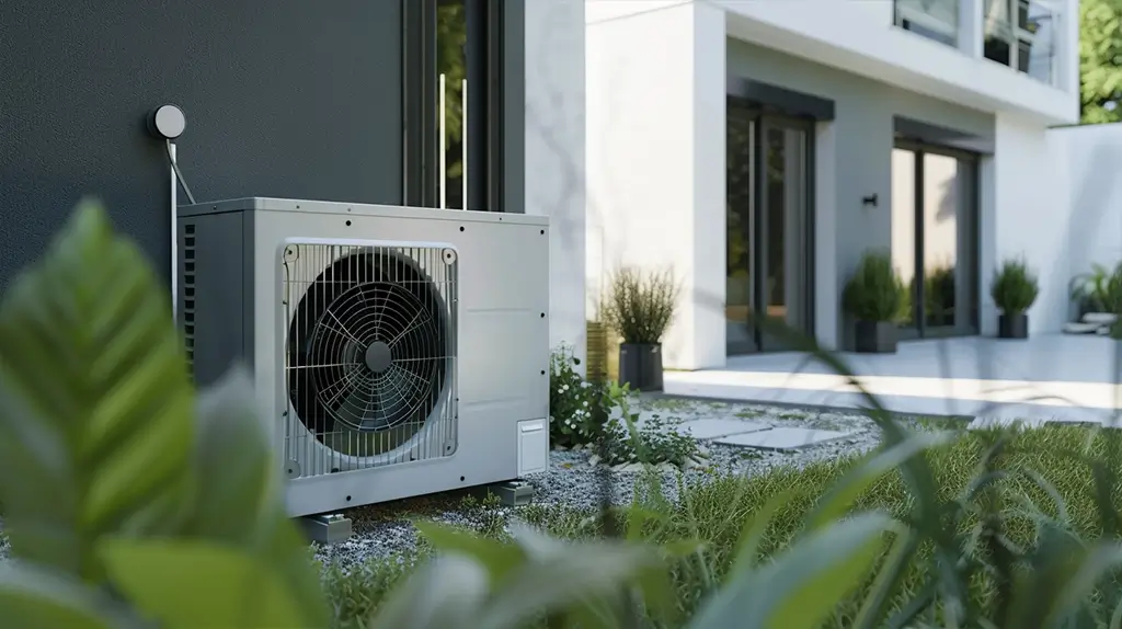 Pompa ciepła umieszczona w ogrodzie, fot. Elektro-Bud Pro